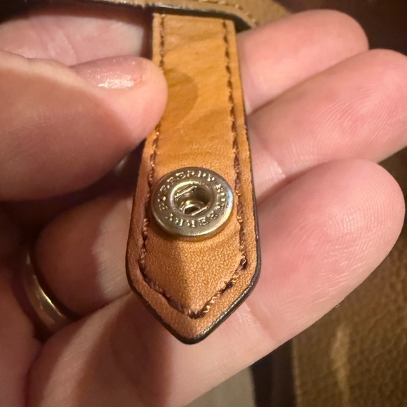 Elegant Tan and Black Burberry Hobo Bag with Tassel - Picture 10 of 15